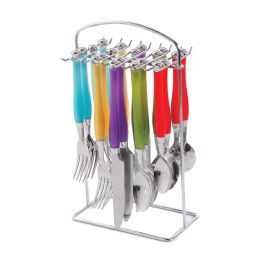 Gibson Home Santoro 20-Piece Stainless Steel Flatware Set with Hanging Rack inAssorted Colors