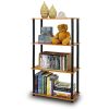 4-Tier Storage Shelf Display Rack Bookcase in Cherry Finish