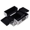 Portable Jewelry Box Makeup Storage Case Organizer in Zebra