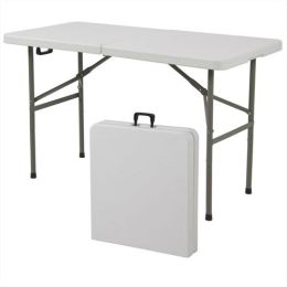 Multipurpose 4-Foot Center Folding Table with Carry Handle