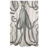Black and White Octopus Shower Curtain 100-Percent Cotton 72 x 72-inch