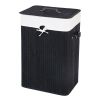Black Bamboo Laundry Hamper with Removable Liner