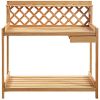 Solid Wood Garden Work Table Potting Bench in Natural Finish