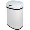 White 13-Gallon Kitchen Trash Can with Touch Free Motion Sensor Lid