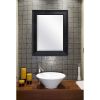 Black 27.5 x 21.5 inch Beveled Bathroom Mirror with Wall Hangers