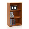 Modern 3-Shelf Bookcase in Light Cherry Wood Finish