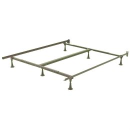 California King Metal Bed Frame with Wide Glide Legs and Headboard Brackets