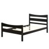 Twin size Farmhouse Style Pine Wood Platform Bed Frame in Espresso
