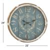 Vintage Style 25-inch Nautical Blue Wall Clock