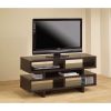 Modern TV Stand Entertainment Center in Dark Brown Cappuccino Wood Finish