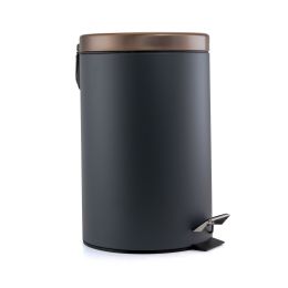 Elama 5 Liter Stylish Grey and Copper Soft Pedal Office, Kitchen and Bathroom Trash Bin