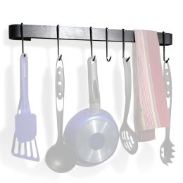 Wall Mounted Kitchen Pot Rack with 8 Hooks and Drywall Anchors