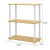 White and Beech Finish 3-Tier Bookcase