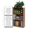 Light Cherry Finish 3-Tier Storage Shelves Bookcase