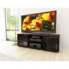 Contemporary Brown TV Stand with Glass Doors - Fits TV's up to 64-inch