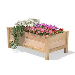 Farmhouse 24-in x 48-in x 19-in Cedar Elevated Victory Garden Bed - Made in USA
