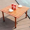 Outdoor Portable Roll-Up Folding Wood Patio Table with Carry Bag