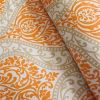 Full size Orange Damask Comforter Set with 2 Shams and 2 Decorative Pillows