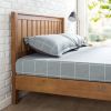 Full size Solid Wood Platform Bed Frame with Headboard in Medium Brown Finish
