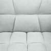 Plush Gray Split-Back Design Convertible Linen Tufted Futon w/ 2 Pillows