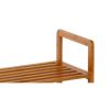 2-Tier Bamboo Shoe Shelf Rack - Holds 6 to 8 Pairs of Shoes