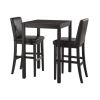 Counter Height Pub Bar Dining Table in Black Wood Finish