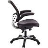 Modern Brown Mesh Back Ergonomic Office Chair  with Flip-up Arms