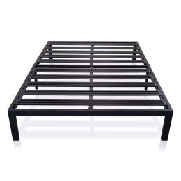 King Metal Platform Bed Frame with Heavy Duty Slats