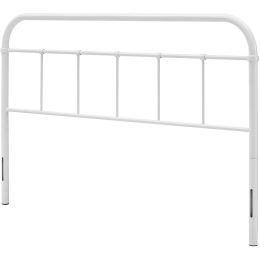 King size Vintage White Metal Headboard with Round Corners