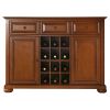 Cherry Wood Dining Room Storage Buffet Cabinet Sideboard with Wine Holder