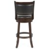 Cappuccino 29-inch Swivel Barstool with Faux Leather Cushion Seat