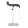Modern Bar Stool with Espresso Brown Faux Leather Swivel Seat
