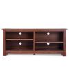 Medium Brown Wood TV Stand Entertainment Center for up to 60-inch TV