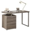 Modern Home Office Laptop Computer Desk in Dark Taupe Wood Finish