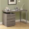 Modern Home Office Laptop Computer Desk in Dark Taupe Wood Finish