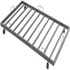 Twin size Silver Metal Bunk Bed with Roll-Out Trundle Bed Frame