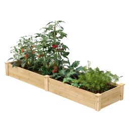 Pine Wood 2-Ft x 8-Ft Outdoor Raised Garden Bed Planter Frame - Made in USA