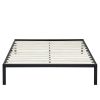 King size Heavy Duty Metal Platform Bed Frame with Wooden Slats