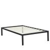 Twin Size Heavy Duty Metal Platform Bed Frame with Wooden Slats