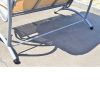 Sturdy 3-Person Outdoor Patio Porch Canopy Swing in Sand Color