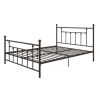 Queen Metal Platform Bed Frame with Headboard and Footboard in Bronze Finish