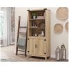 FarmHome Oak 3 Adjustable Shelves Entryway Bookcase Storage Cabinet