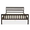 Queen Wood Platform Bed Frame with Headboard and Footboard in Espresso
