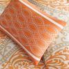 Queen size 5-Piece Orange Damask Print Comforter Set