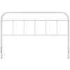 Queen size Vintage White Metal Headboard with Round Corners