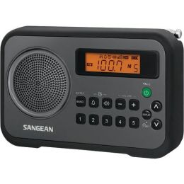 Sangean Am And Fm Digital Portable Receiver With Alarm Clock (black) (pack of 1 Ea)