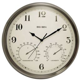 Westclox Indoor And Outdoor Clock With Temperature &amp; Humidity Gauges