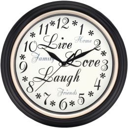 Westclox 12&quot; Round Live Love Laugh Message Clock