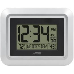 La Crosse Technology Atomic Digital Wall Clock With Indoor And Outdoor Temperature (pack of 1 Ea)
