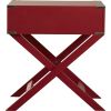 Modern 1-Drawer French Dovetail End Table Nightstand in Red Wood